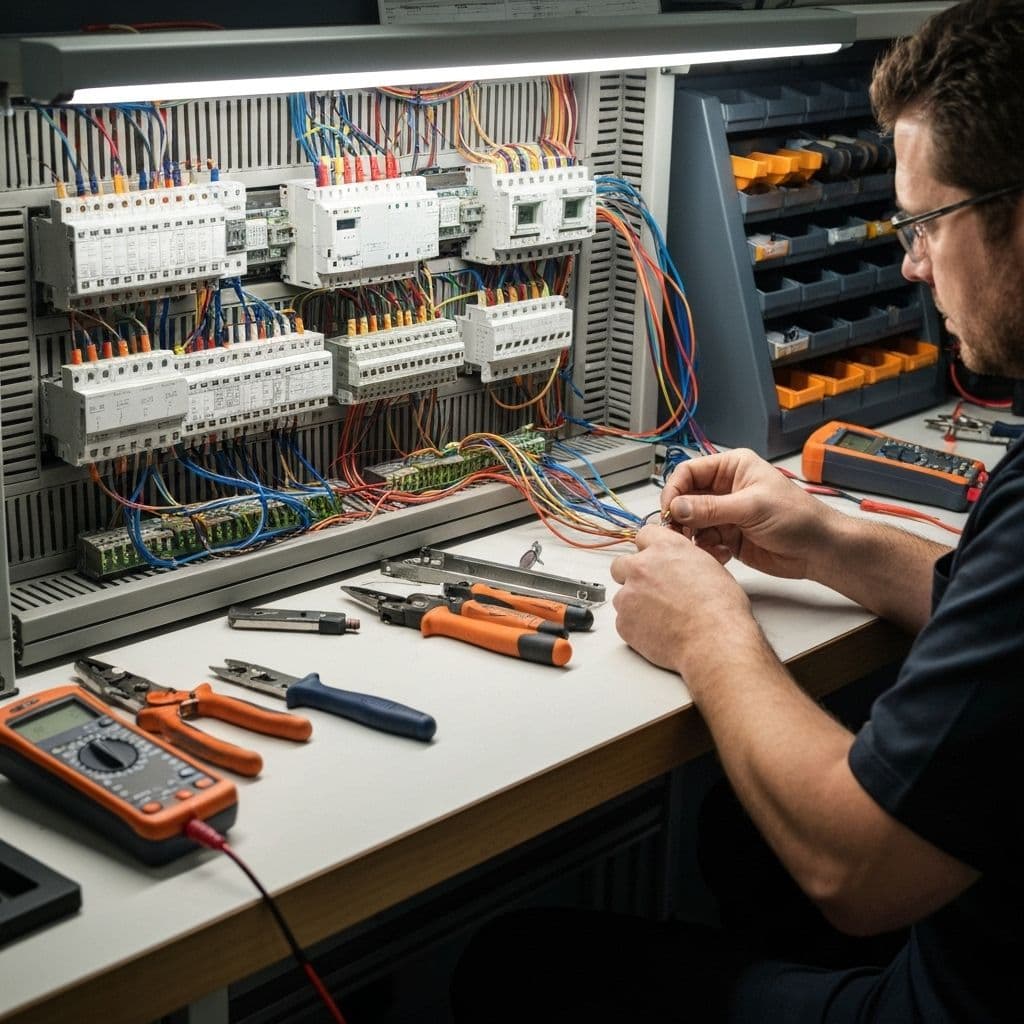 Electrical panel assembly and wiring workstation
